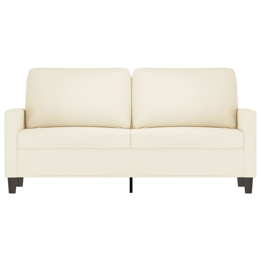vidaXL Tweezitsbank 140 cm fluweel crèmekleurig