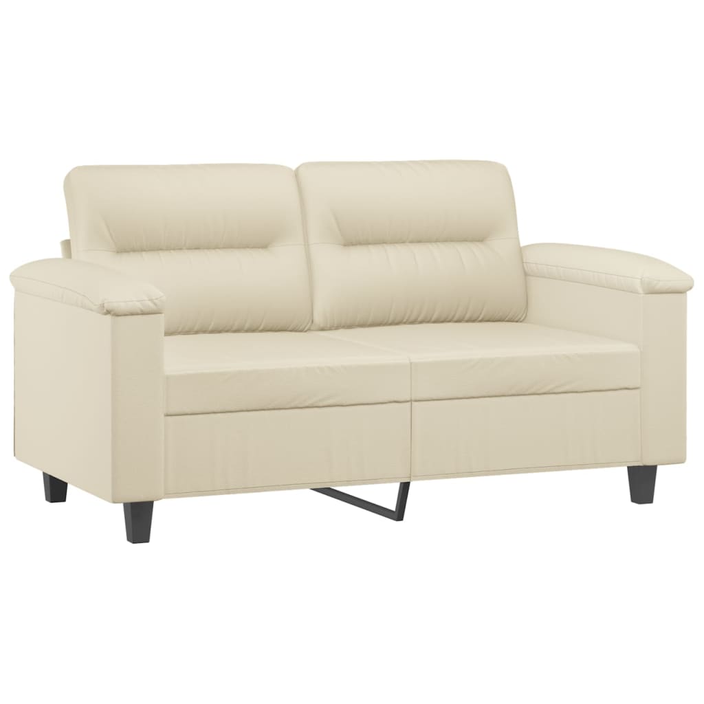 vidaXL 3-delige Loungeset met kussens kunstleer crèmekleurig