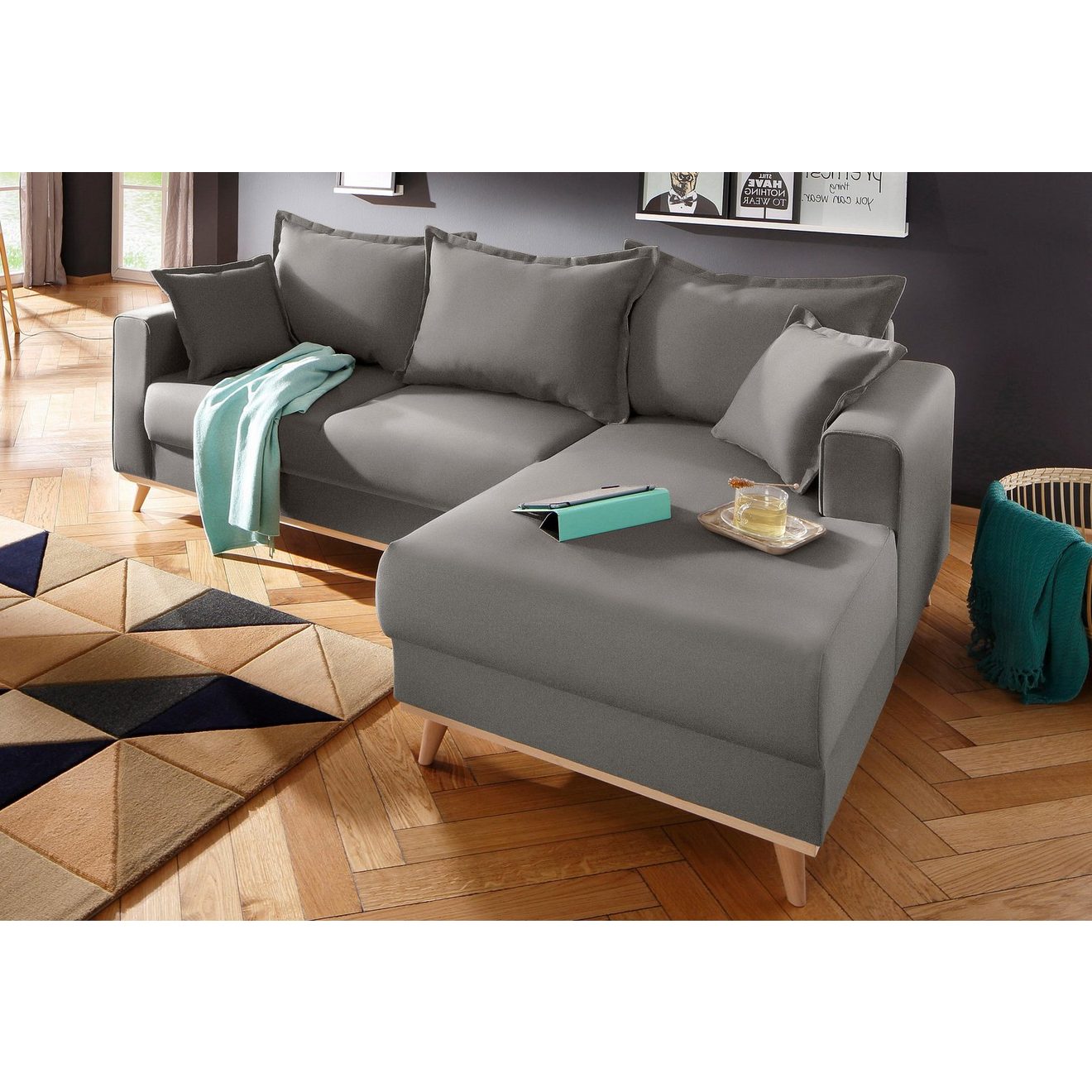 Home affaire Hoekbank Edina L-vorm ook in katoenmix-overtrekstof, in scandinavische stijl