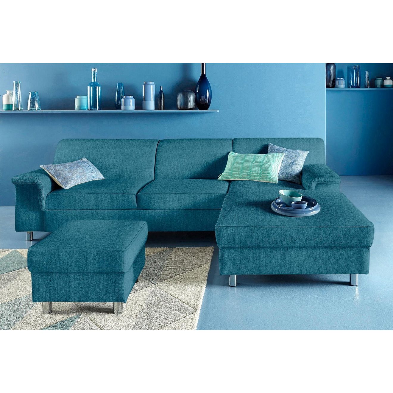 INOSIGN Hoekbank Jamie, modern en elegant, voethoogte 9cm, L-vorm