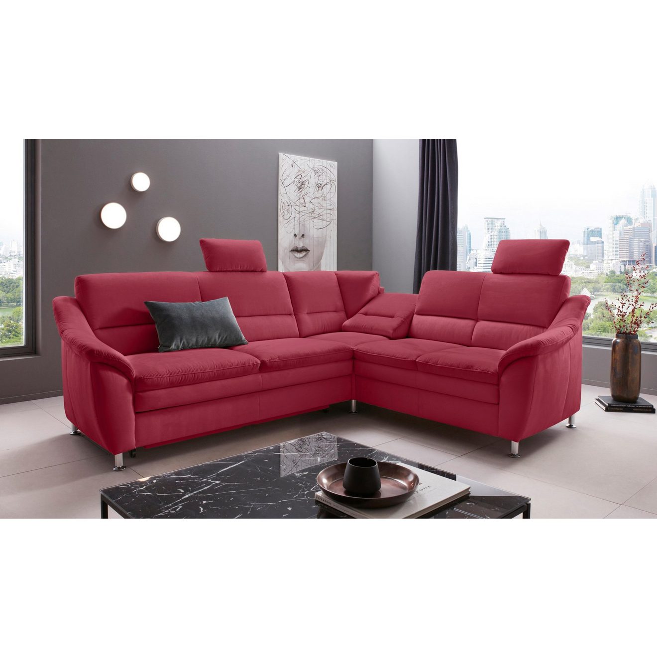 Places of Style Hoekbank Cardoso L-vorm Binnenvering, naar keuze met bed, lade, gedeeltelijk relaxfunctie