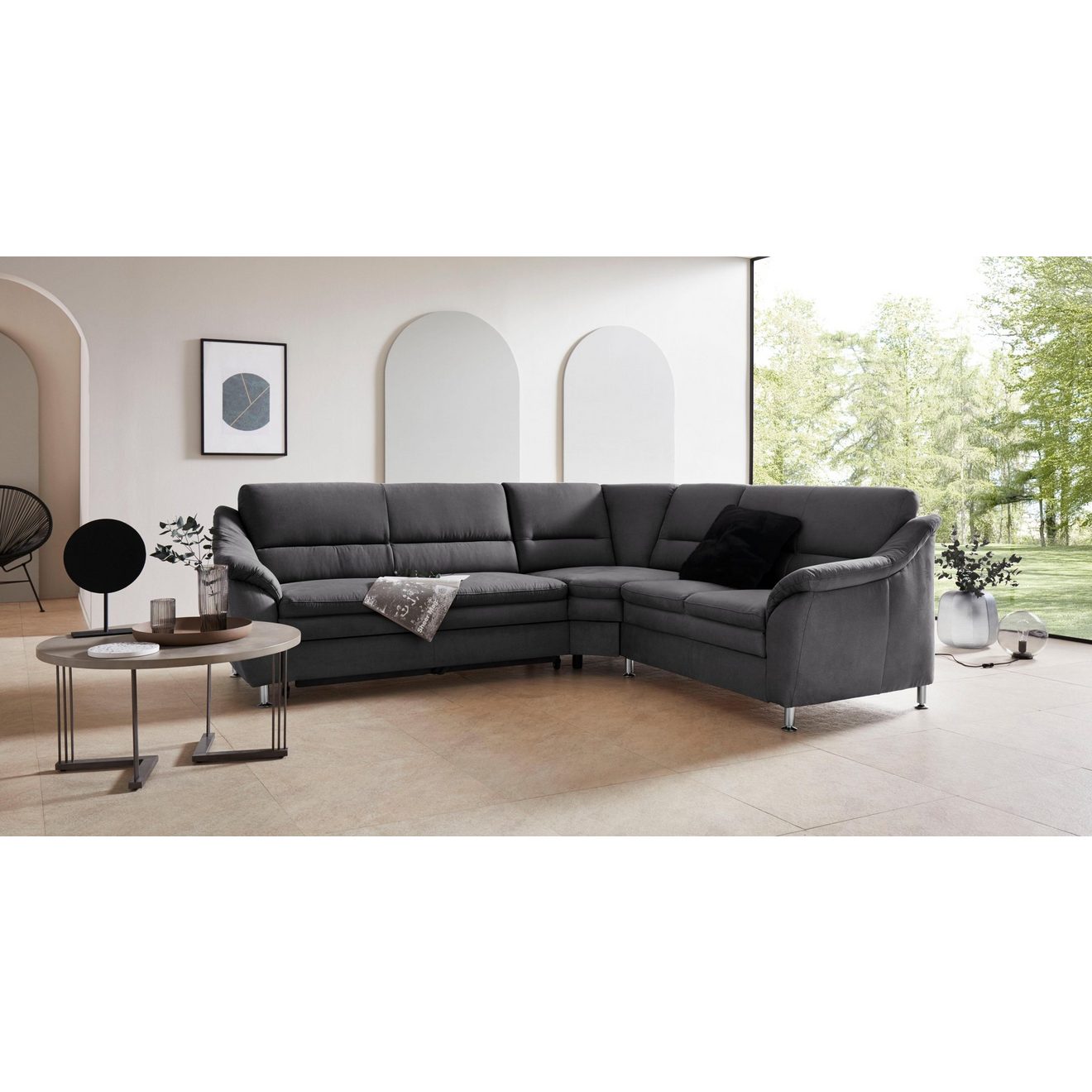 Places of Style Hoekbank Cardoso L-vorm met trapezehoek voor meer zitcomfort, naar keuze ook met slaapfunctie