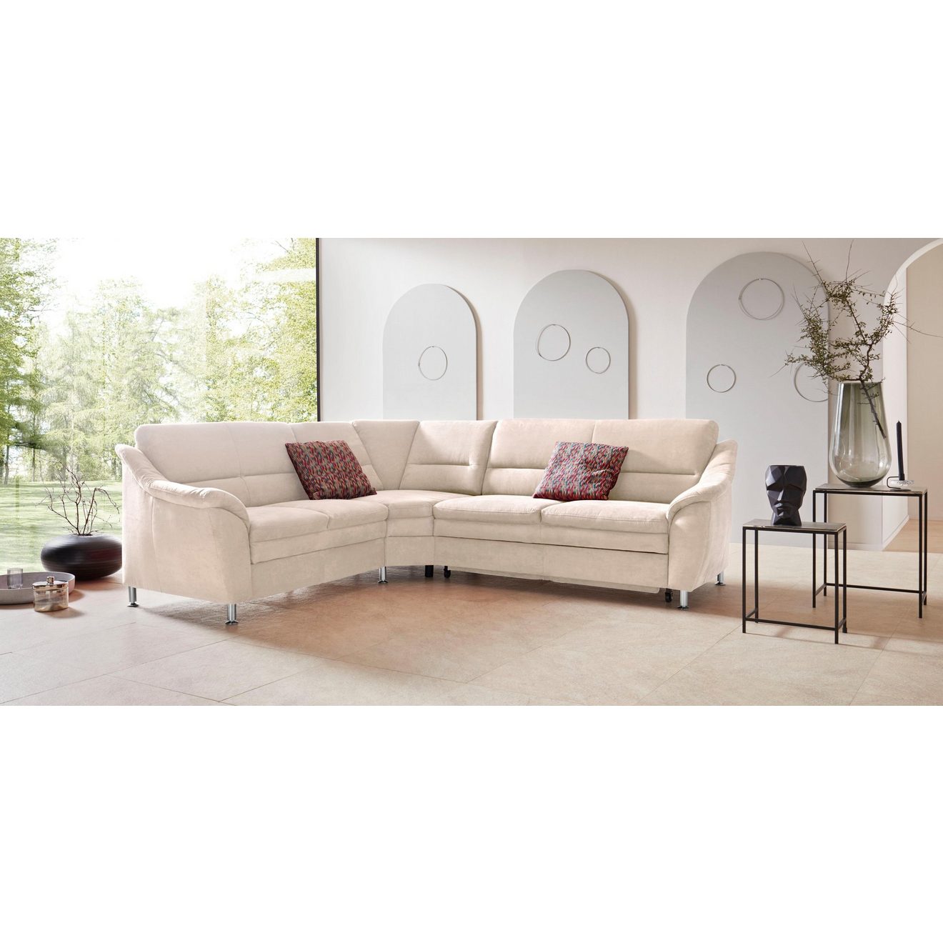 Places of Style Hoekbank Cardoso L-vorm met trapezehoek voor meer zitcomfort, naar keuze ook met slaapfunctie