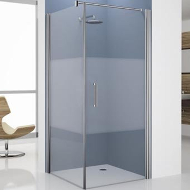 Novellini Giada draaideur G 93/96x195cm links mat chroom profiel en helder glas giadn2g93ls-1b
