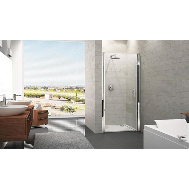 Novellini Young 2.0 1B draaideur voor nis 87/91x200cm chroom/satin y21b87-4k