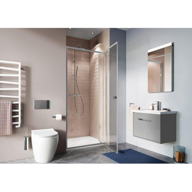 Crosswater Clear 6 Draaideur - 80x195cm - 6mm - helder veiligheidsglas - zilver CAPDSC0800