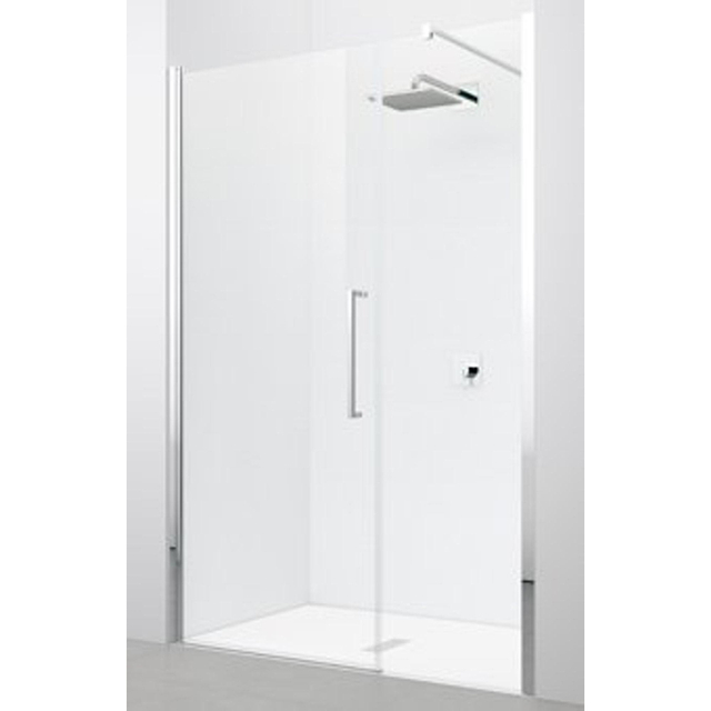 Novellini Young 2.0 GFL draaideur met vaste wand in lijn voor nis 117/121x200cm chroom/helder y2gfl117-1k