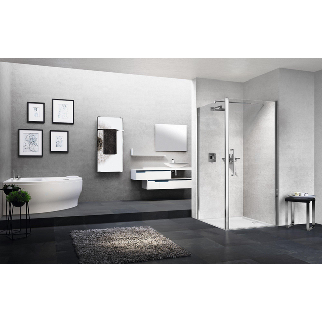 Novellini Young young 1b 82 verst.82-86cm satin glas wit mat mat y21b82-4u