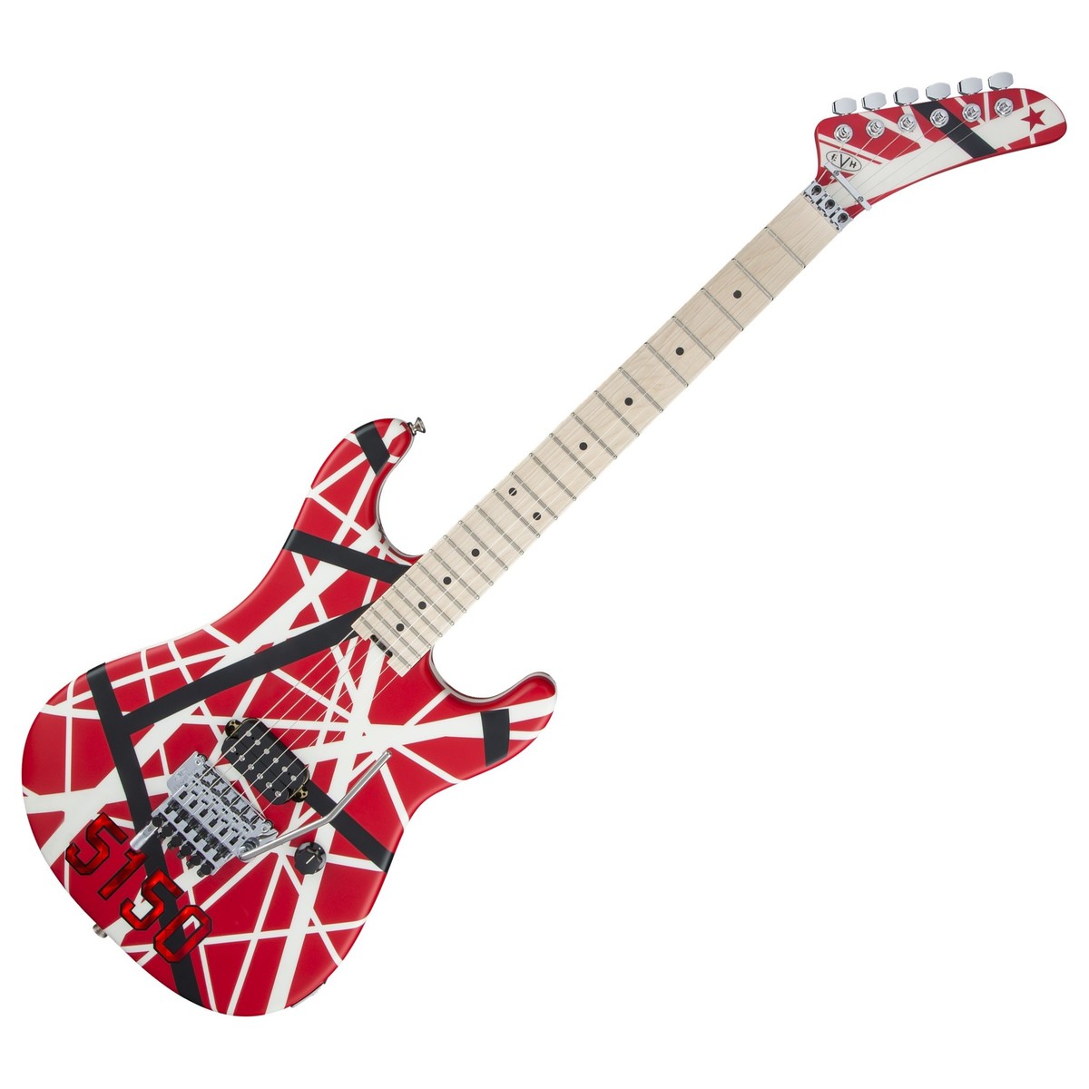 EVH Striped Series 5150 Red Black w/ White Stripes