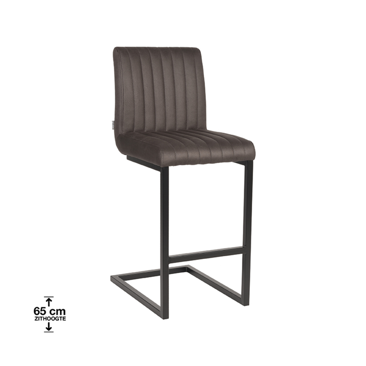 Het Steigerhouthuis LABEL51 Barkruk Milo - Antraciet - Microfiber - Zithoogte 65