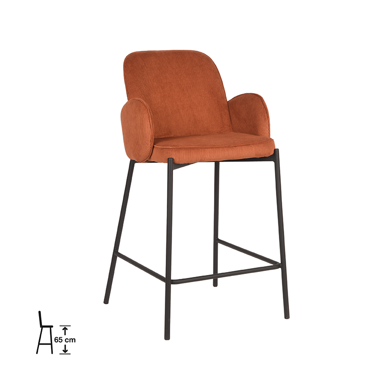 Het Steigerhouthuis D-MAXX Barkruk Jari - Rust - Ribcord - Zithoogte 65
