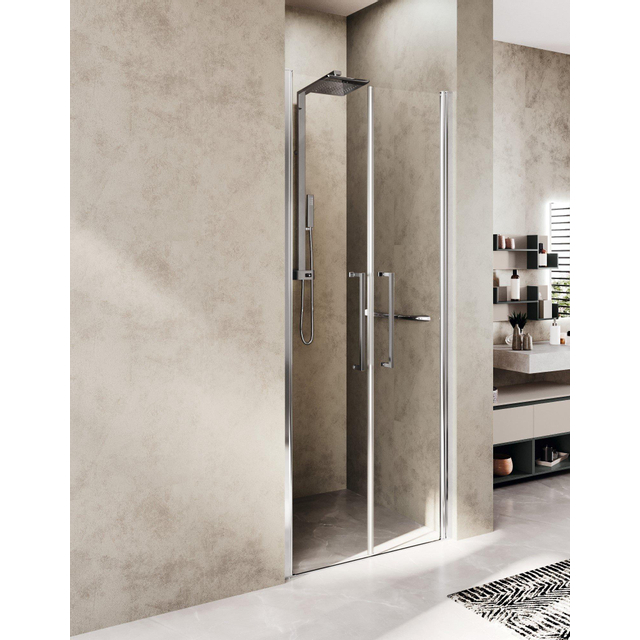 Novellini Youngdraaideur 2 delig glasdikte 6mm87/91x200cmmat wit/helder y22b87-1u