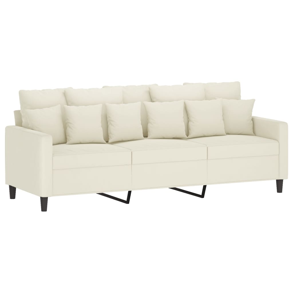 vidaXL 4-delige Loungeset met kussens fluweel crèmekleurig