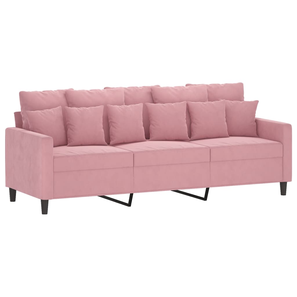 vidaXL 4-delige Loungeset met kussens fluweel roze