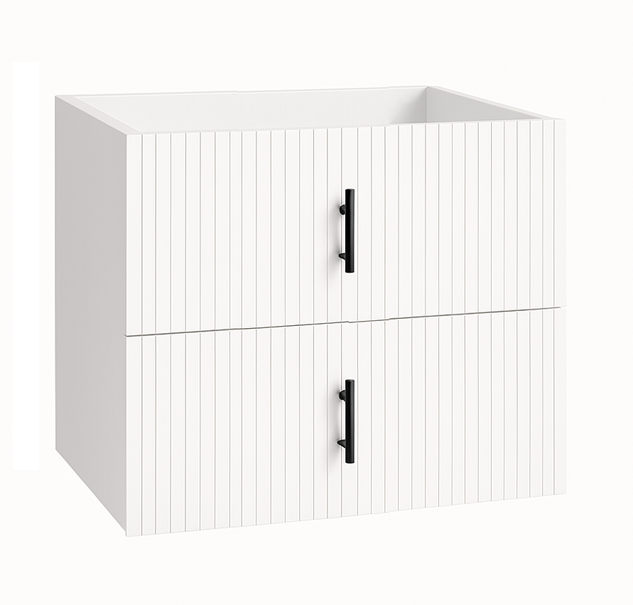 Muebles Raya onderkast ribbelfront 60cm met 2 softclose lades wit mat