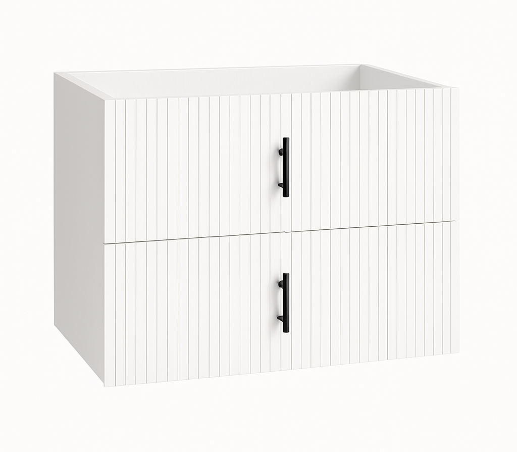 Muebles Raya onderkast ribbelfront 80cm met 2 softclose lades wit mat
