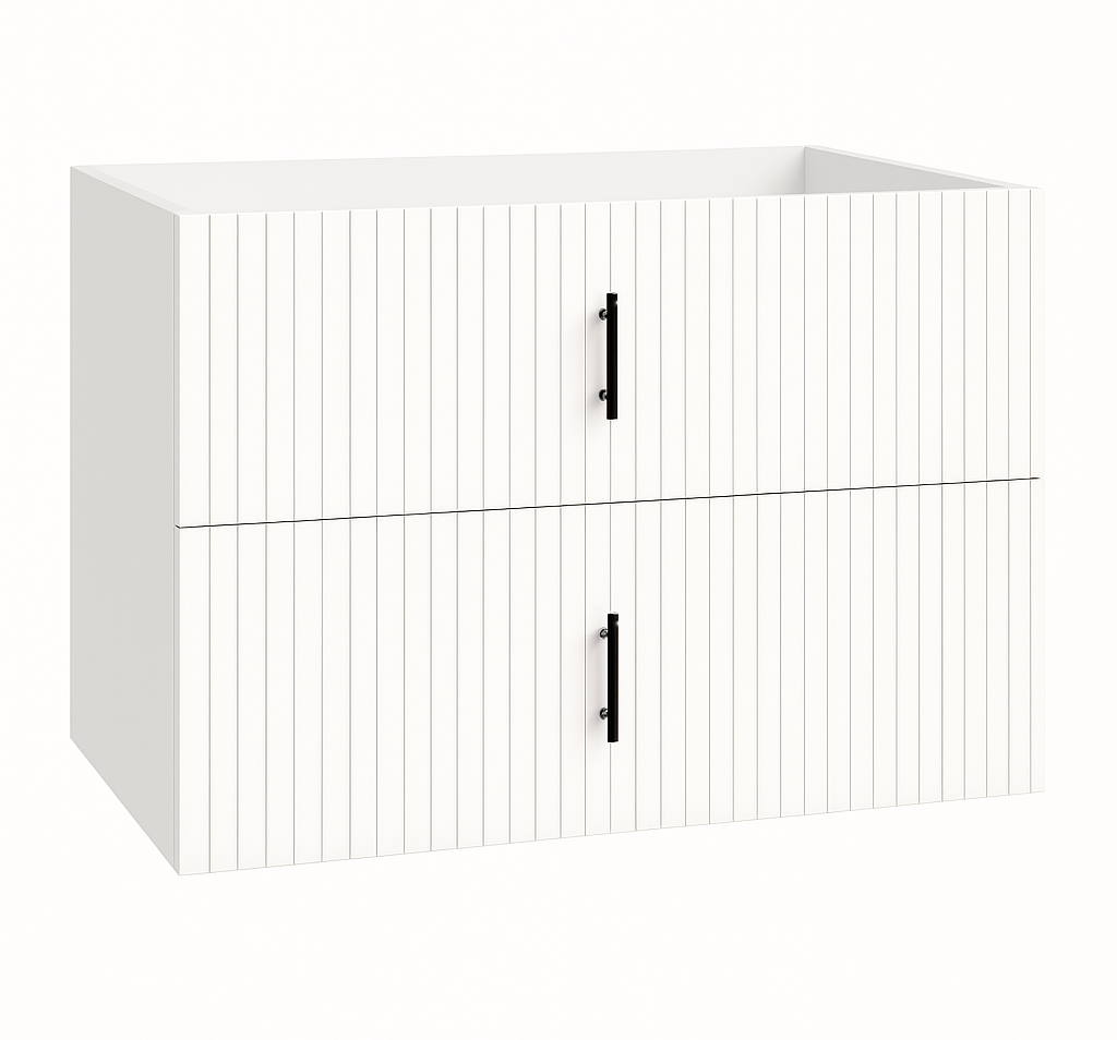 Muebles Raya onderkast ribbelfront 100cm met 2 softclose lades wit mat