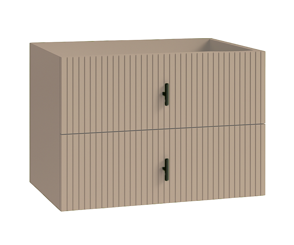 Muebles Raya onderkast ribbelfront 80cm met 2 softclose lades macchiato