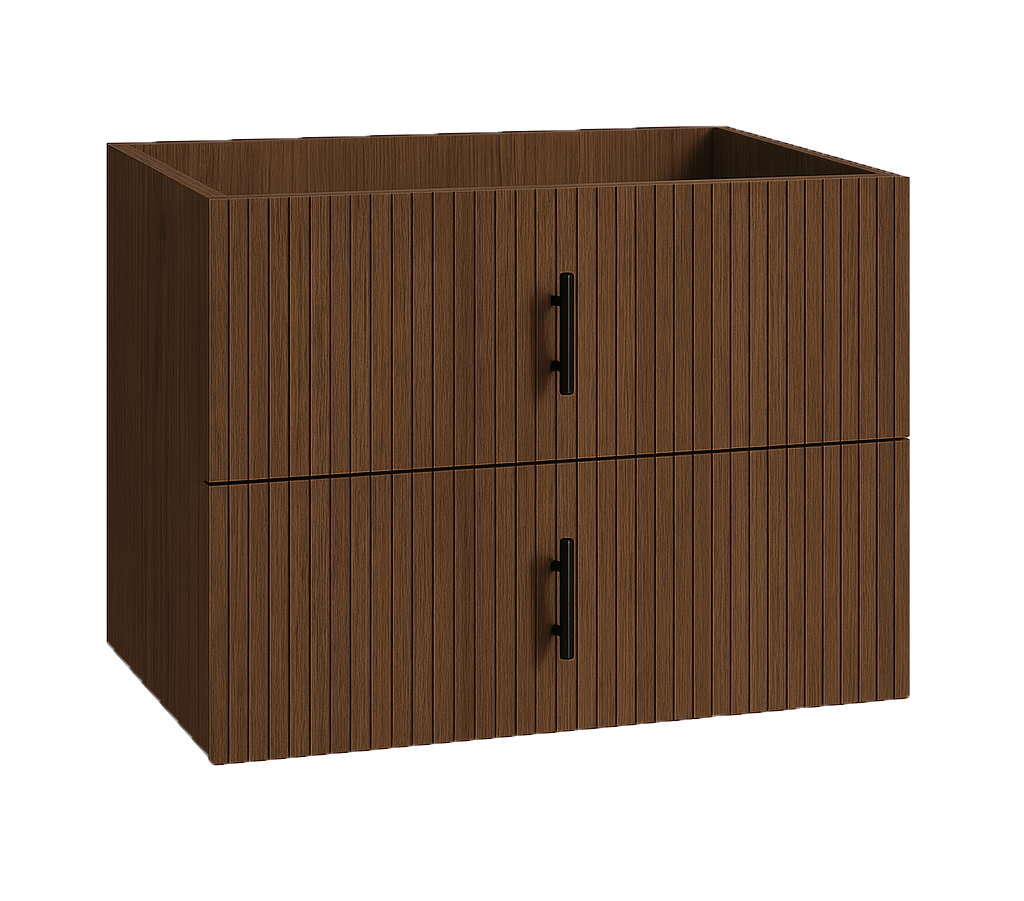 Muebles Raya onderkast ribbelfront 80cm met 2 softclose lades walnoot