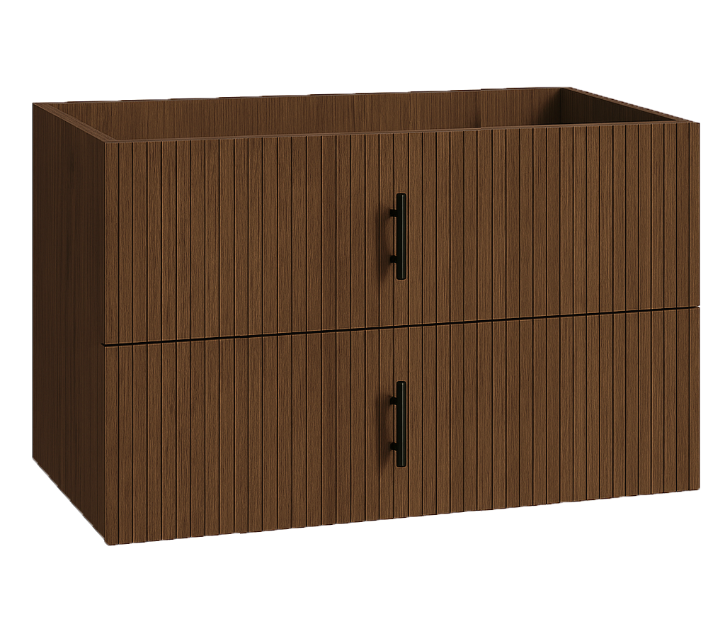 Muebles Raya onderkast ribbelfront 100cm met 2 softclose lades walnoot