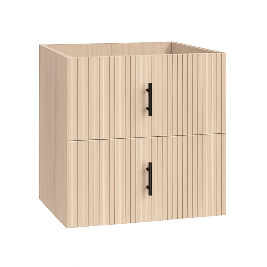 Muebles Raya onderkast ribbelfront 60cm met 2 softclose lades naturel eiken