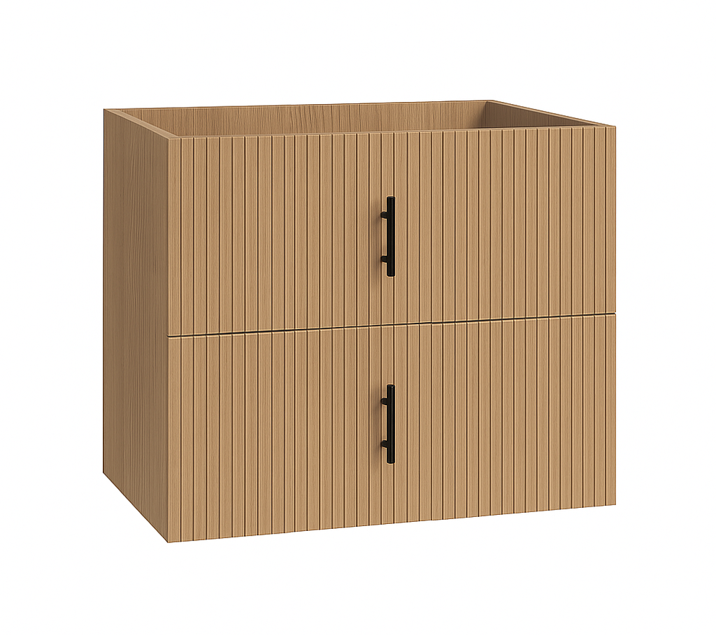 Muebles Raya onderkast ribbelfront 60cm met 2 softclose lades warm eiken