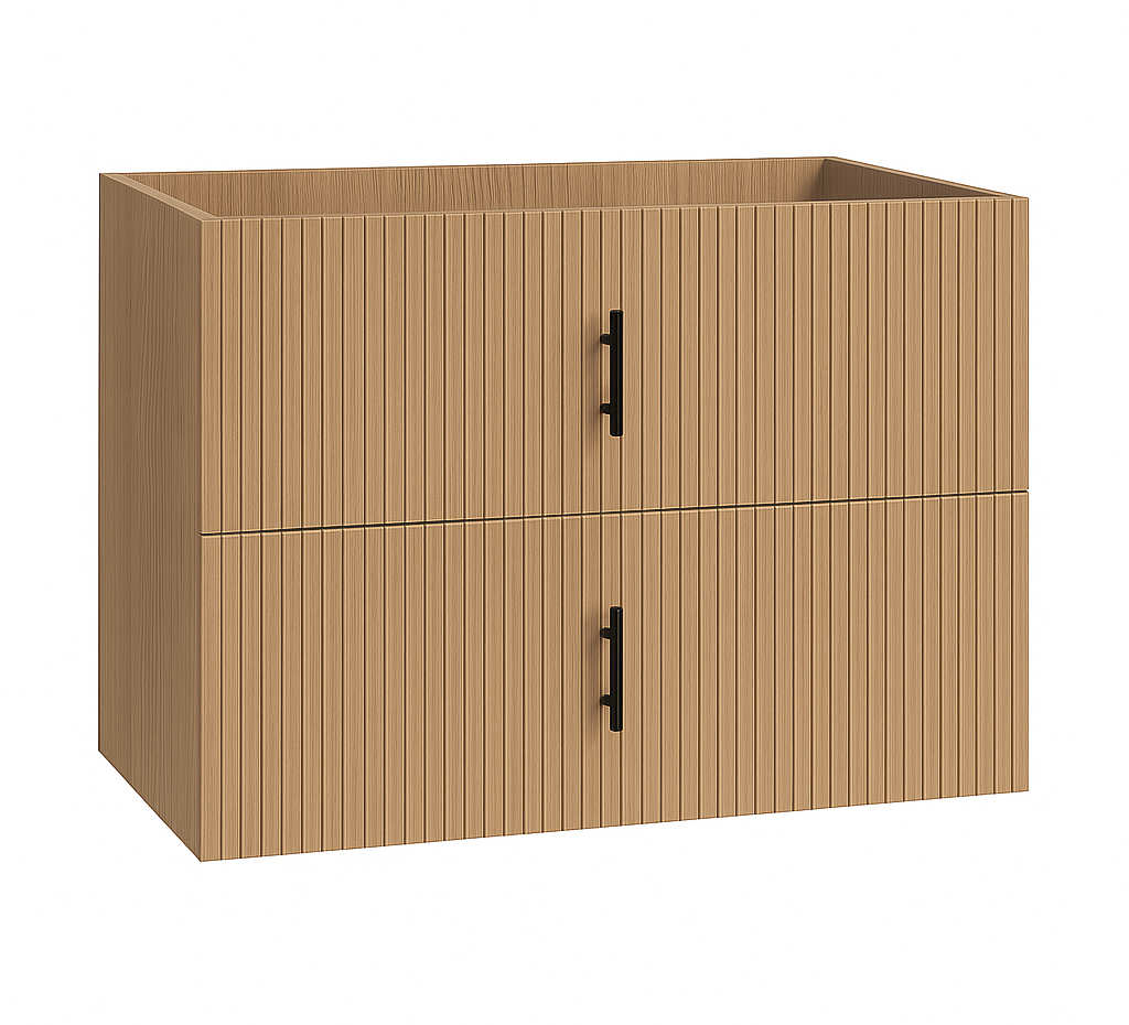 Muebles Raya onderkast ribbelfront 80cm met 2 softclose lades warm eiken