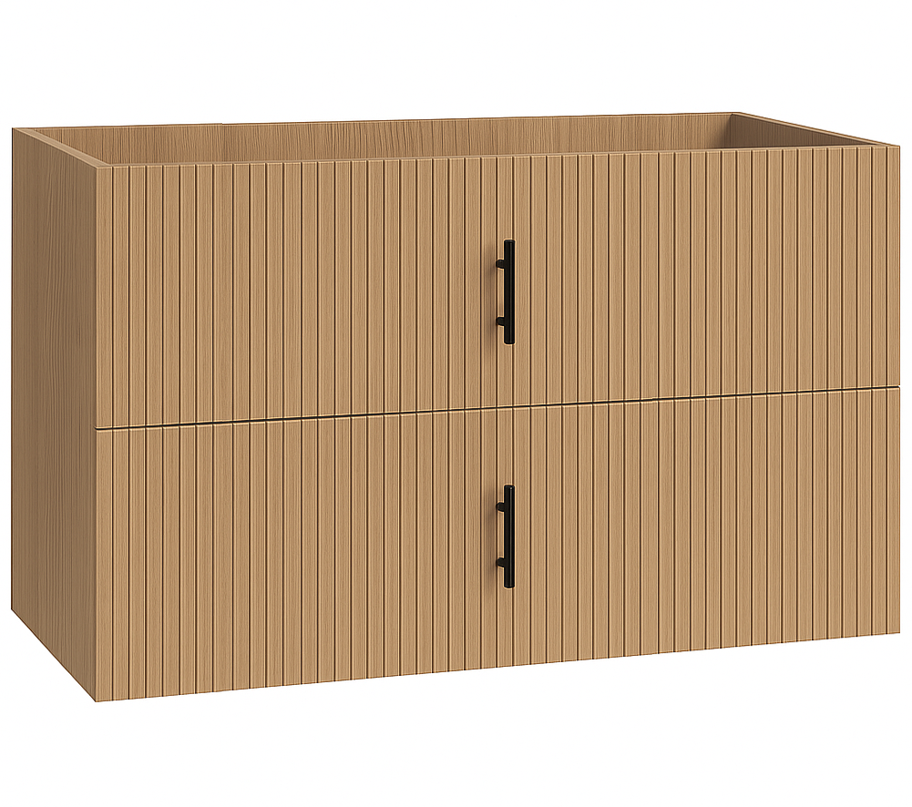 Muebles Raya onderkast ribbelfront 100cm met 2 softclose lades warm eiken