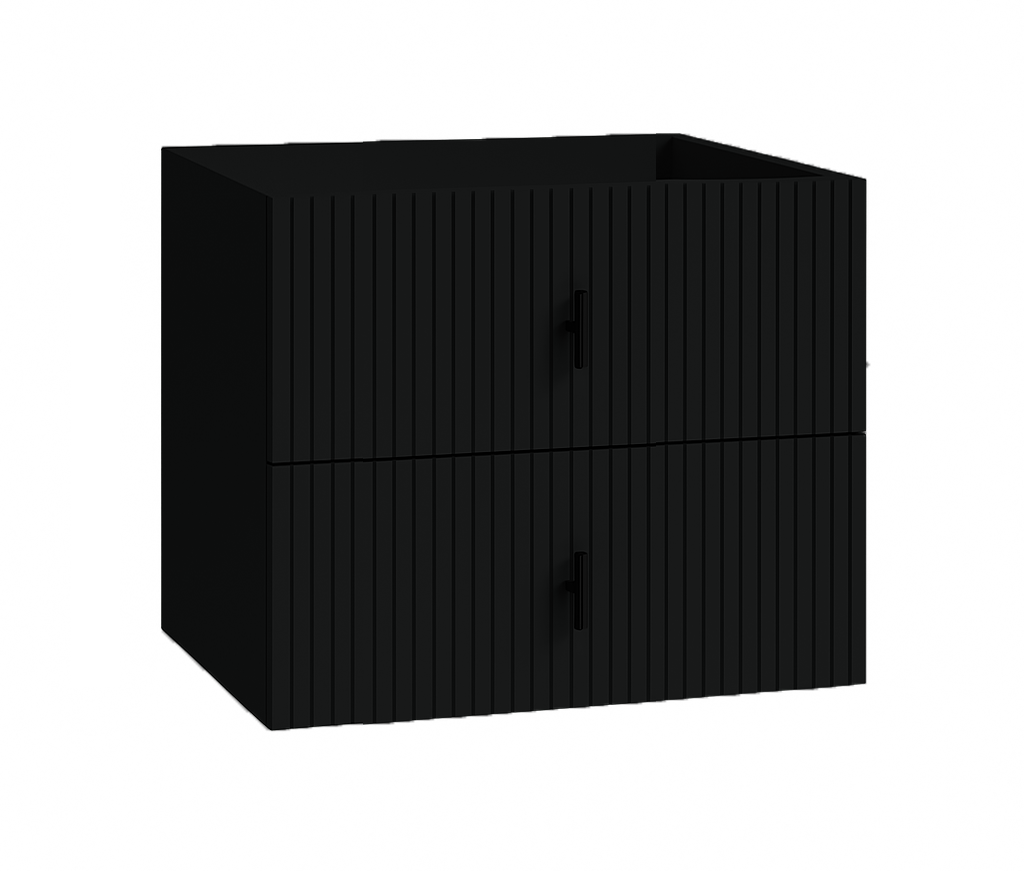 Muebles Raya onderkast ribbelfront 60cm met 2 softclose lades zwart mat