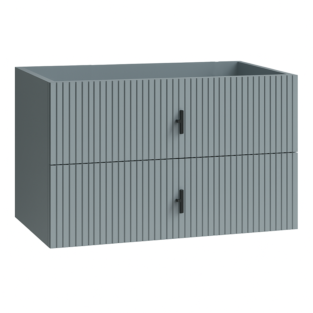 Muebles Raya onderkast ribbelfront 100cm met 2 softclose lades blauwgrijs