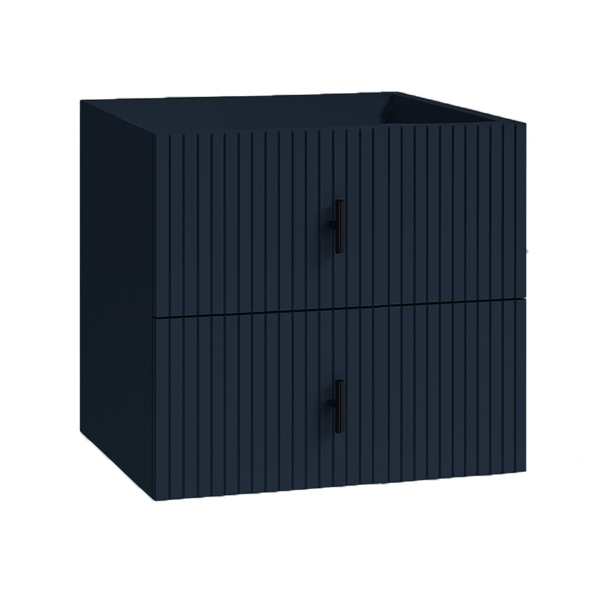 Muebles Raya onderkast ribbelfront 60cm met 2 softclose lades marine blauw