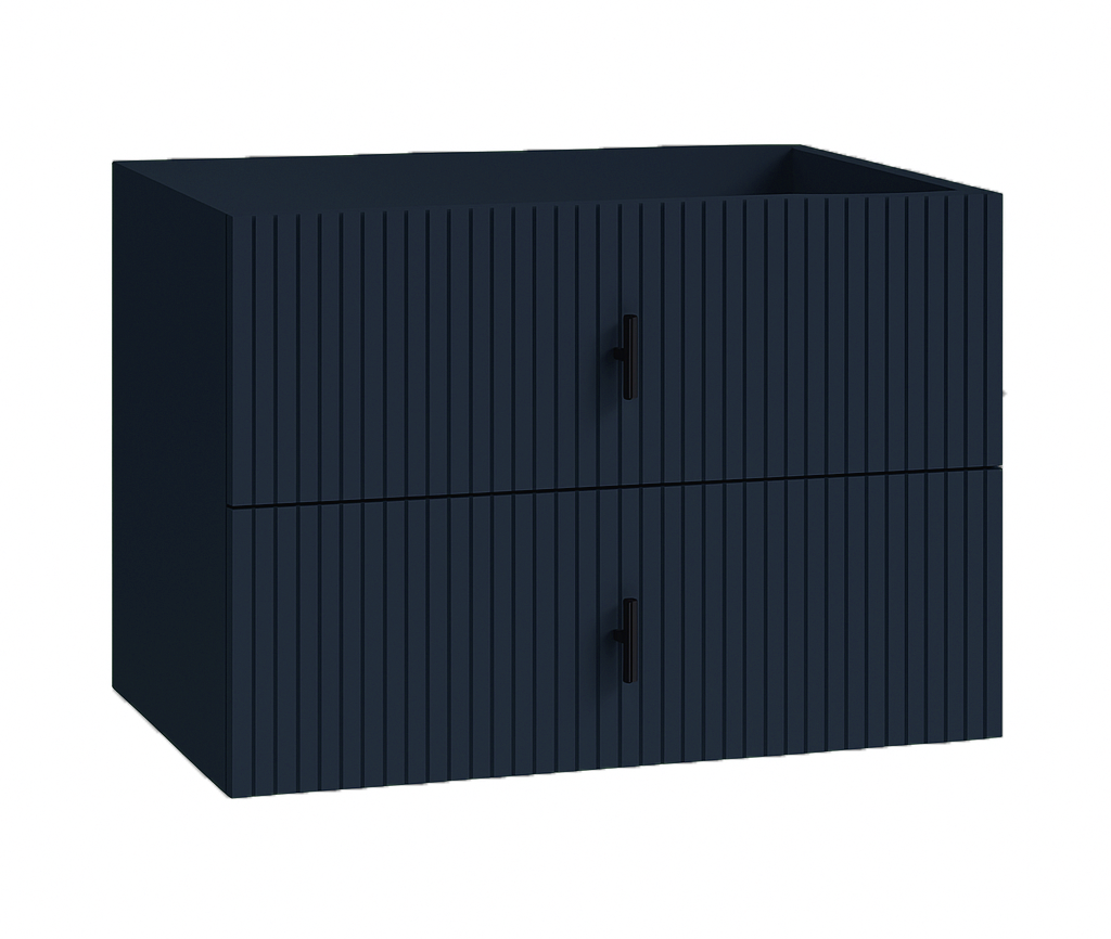 Muebles Raya onderkast ribbelfront 80cm met 2 softclose lades marine blauw