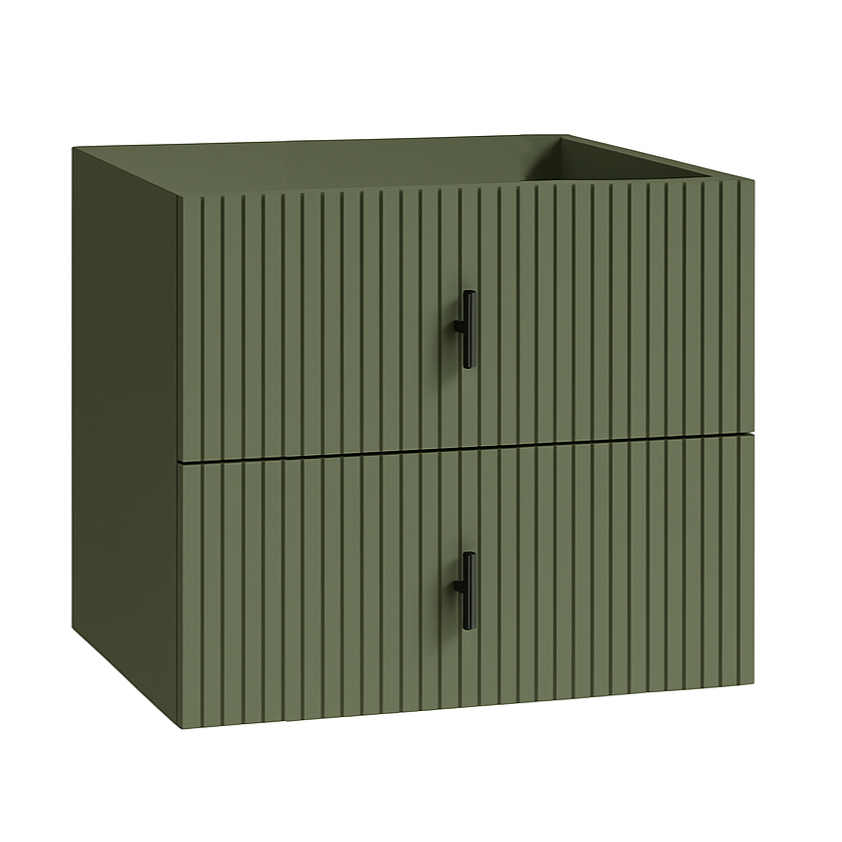 Muebles Raya onderkast ribbelfront 60cm met 2 softclose lades legergroen