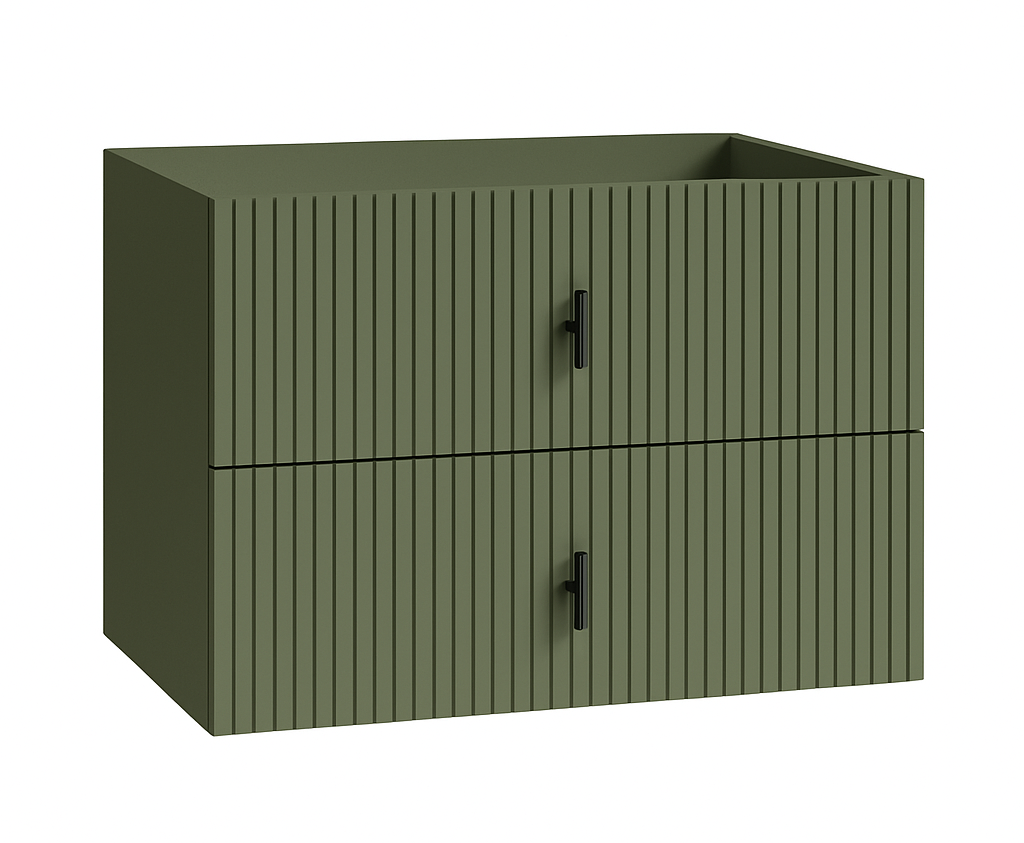 Muebles Raya onderkast ribbelfront 80cm met 2 softclose lades legergroen