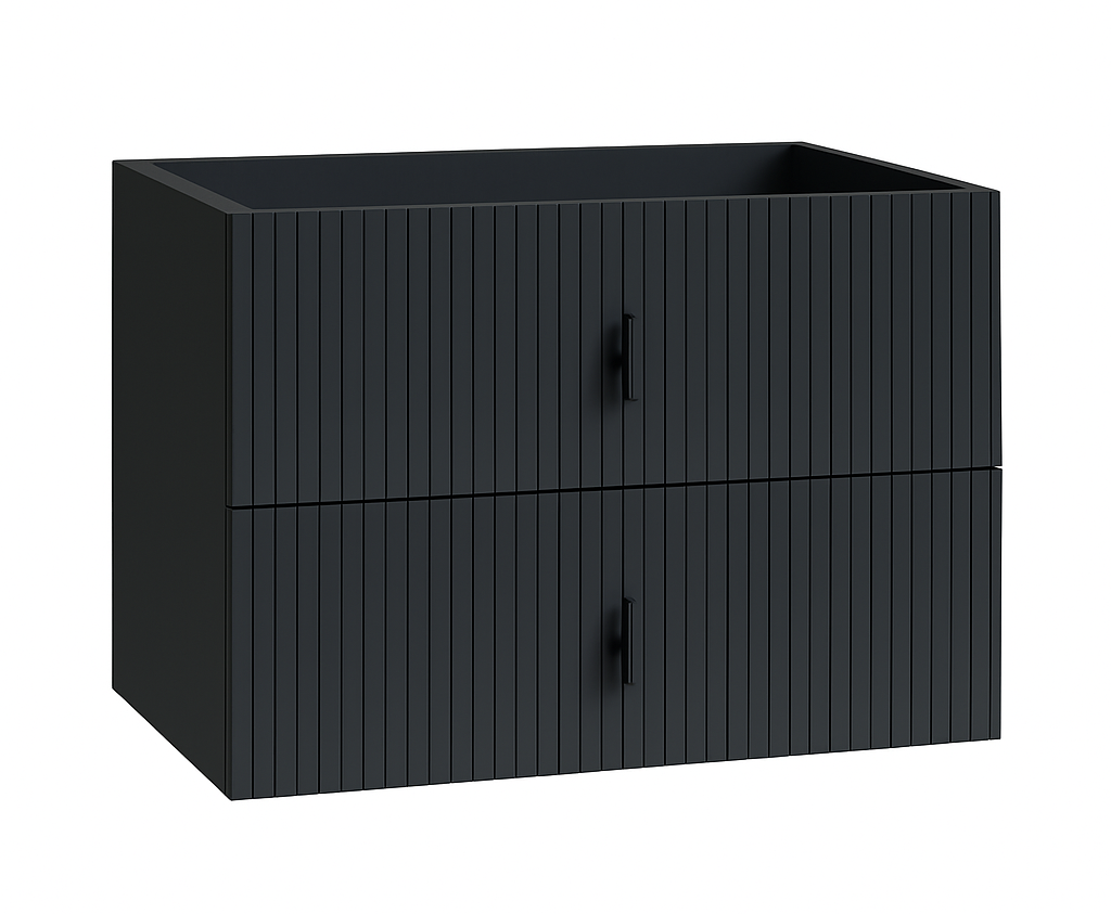 Muebles Raya onderkast ribbelfront 80cm met 2 softclose lades antraciet mat