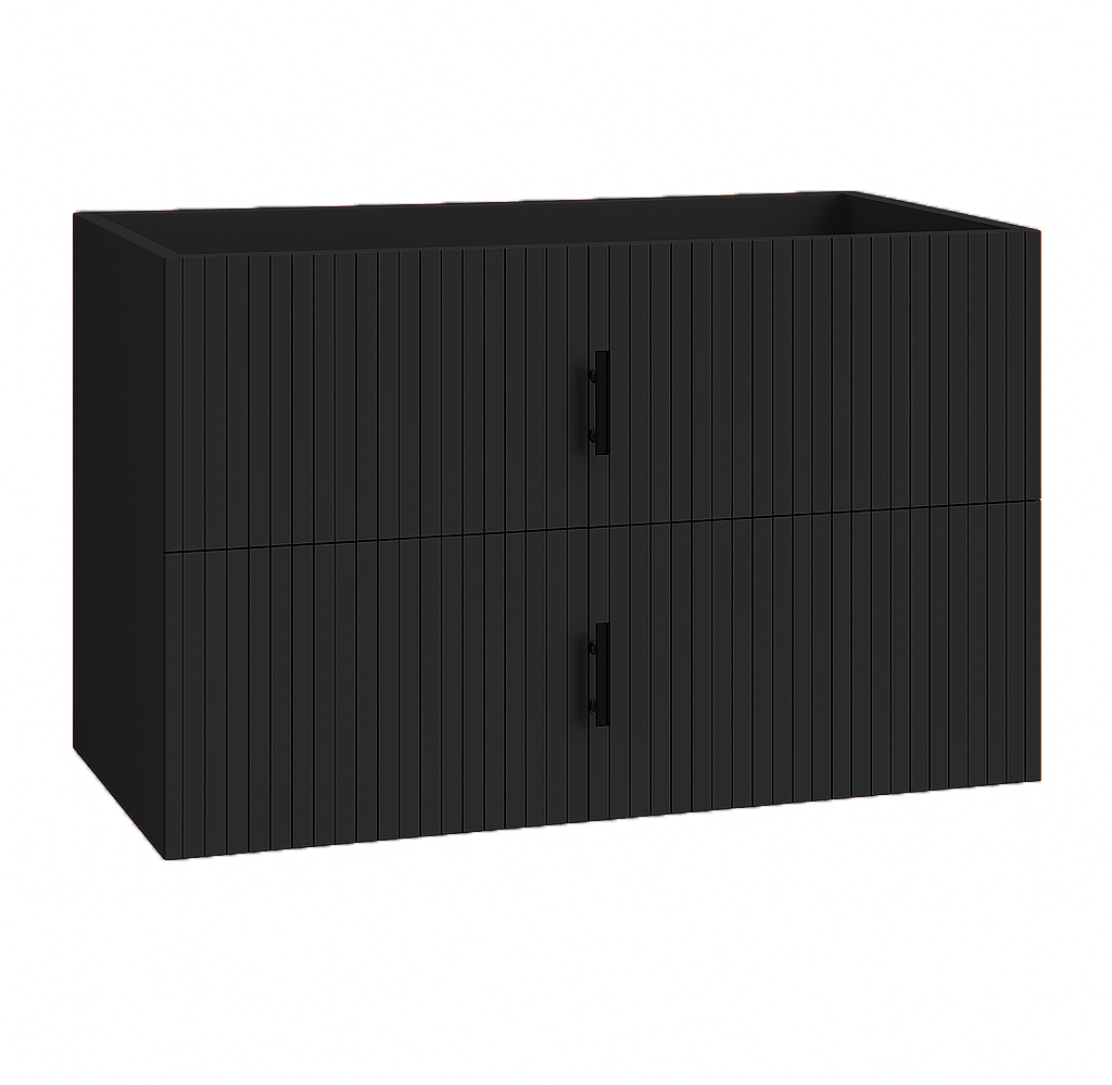 Muebles Raya onderkast ribbelfront 100cm met 2 softclose lades antraciet mat