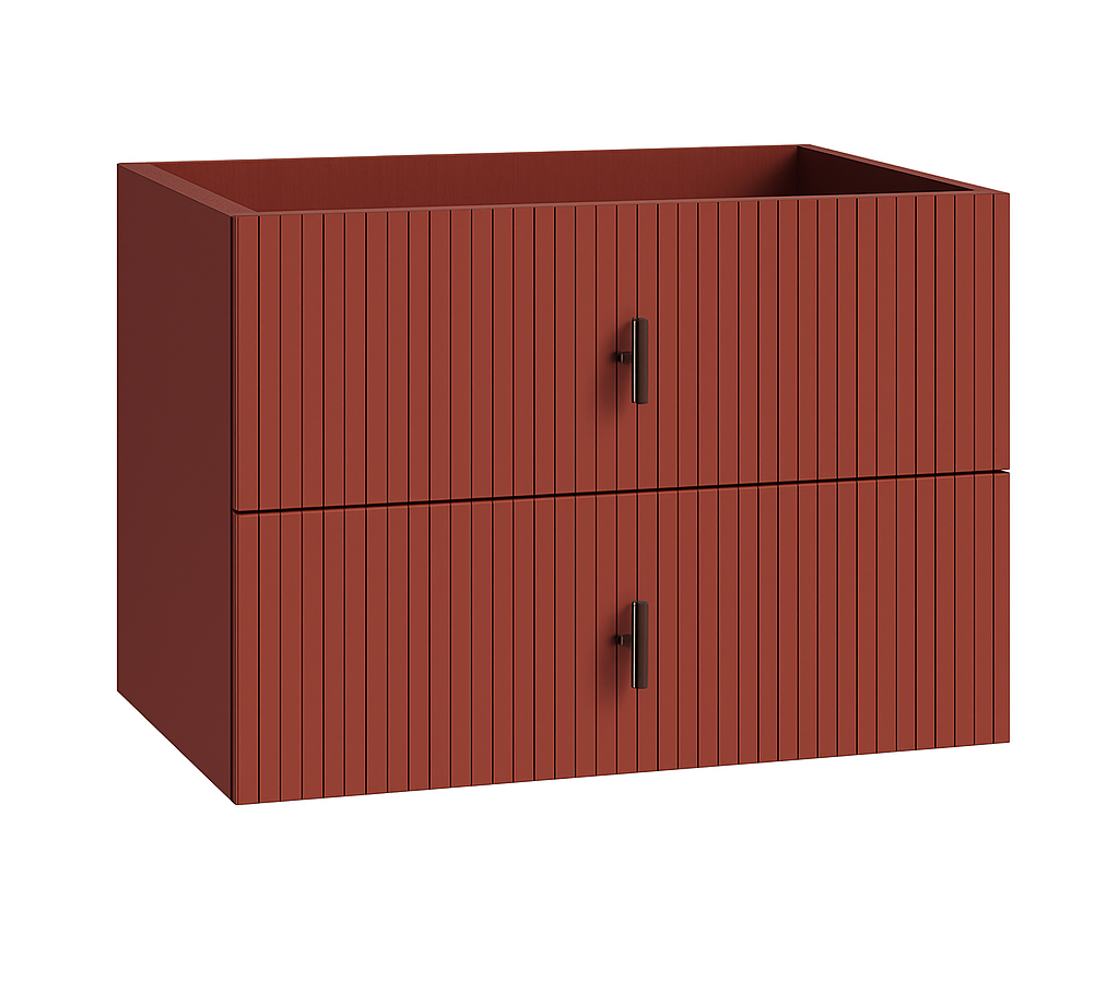 Muebles Raya onderkast ribbelfront 80cm met 2 softclose lades terracotta