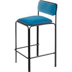 Meet_by_Paperflow Barkruk bistrozitting fluweel blauw