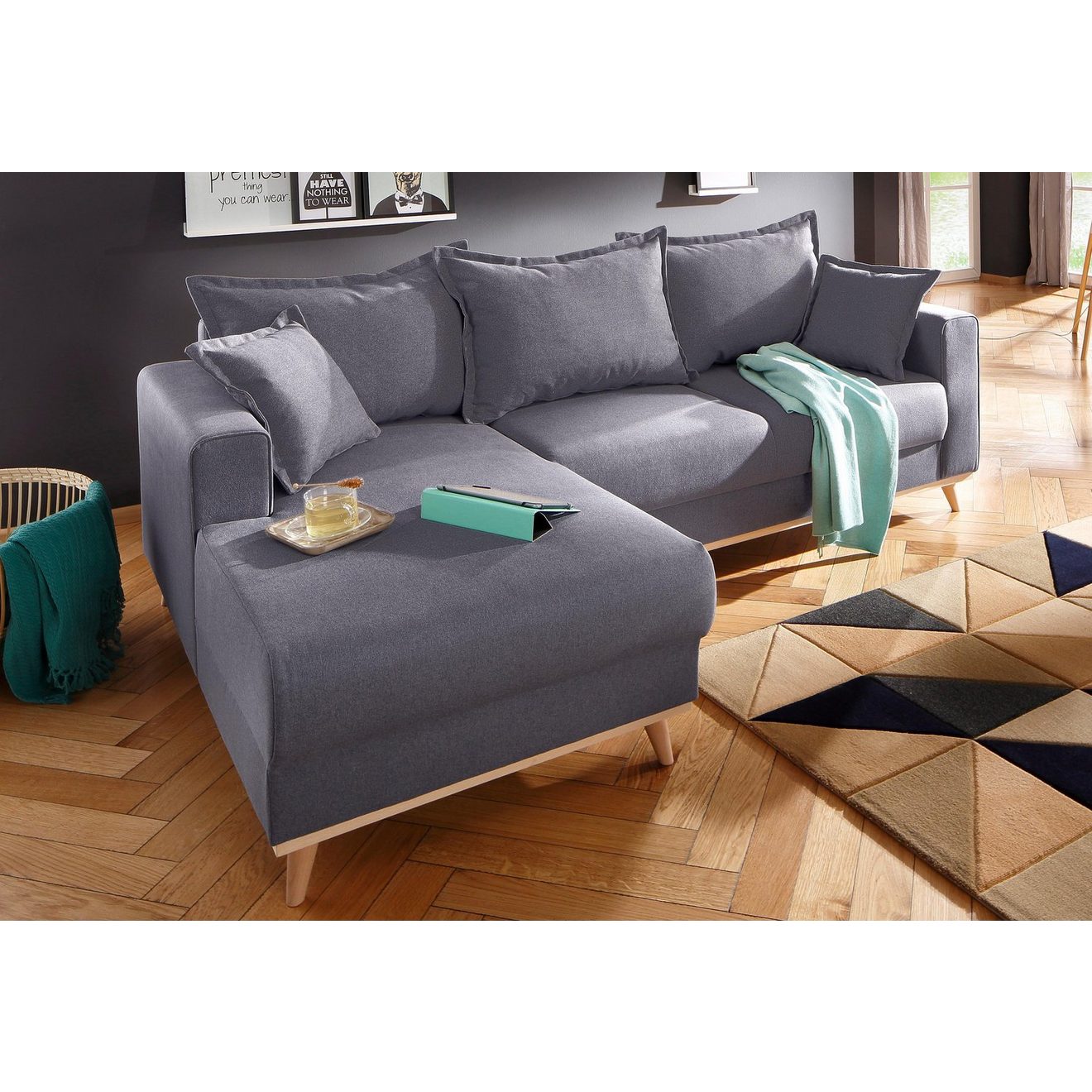 Home affaire Hoekbank Edina L-vorm ook in katoenmix-overtrekstof, in scandinavische stijl