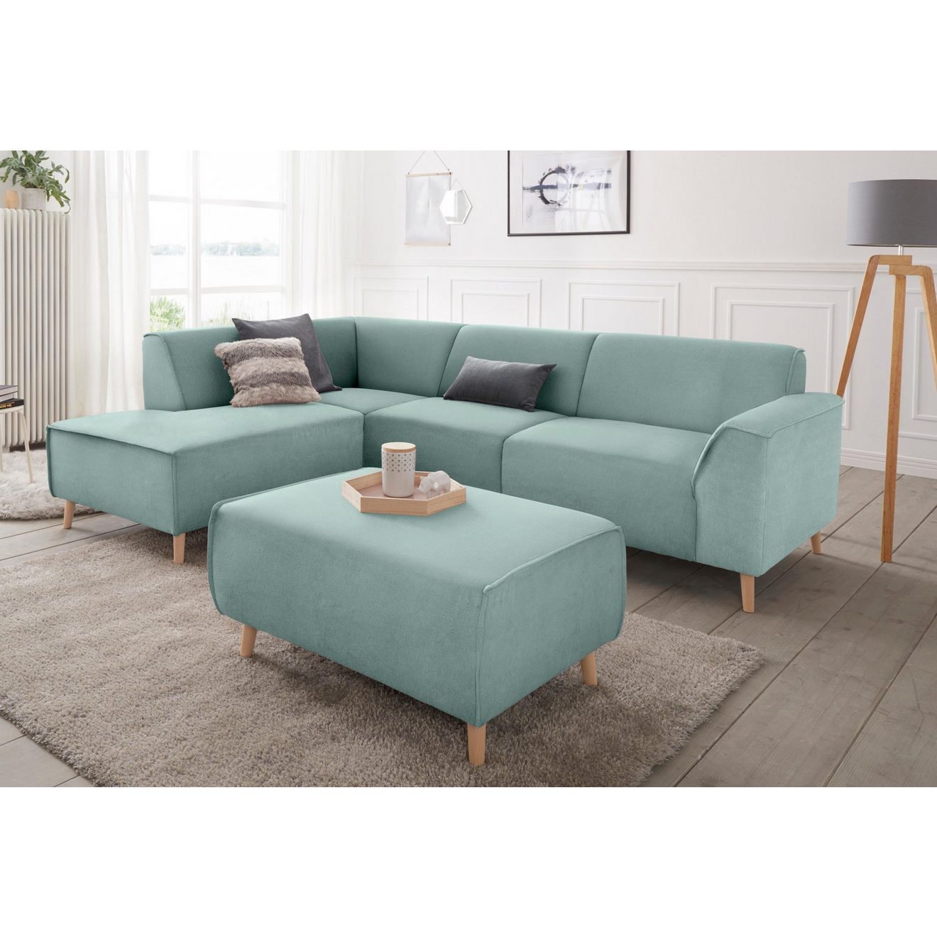 Andas Hoekbank Janek L-vorm met binnenvering en opstaande naad in scandinavisch design