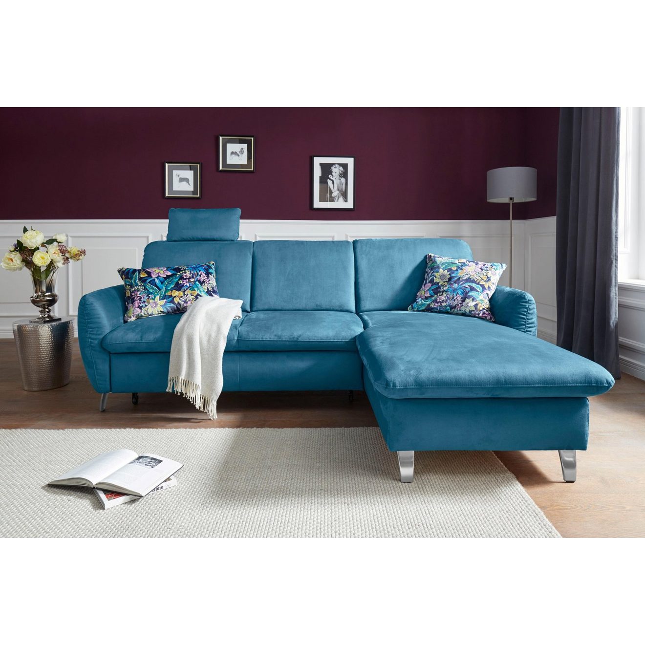 Sit&more Hoekbank Daytona L-vorm met binnenvering, een hoofdsteun en naar keuze met slaapfunctie
