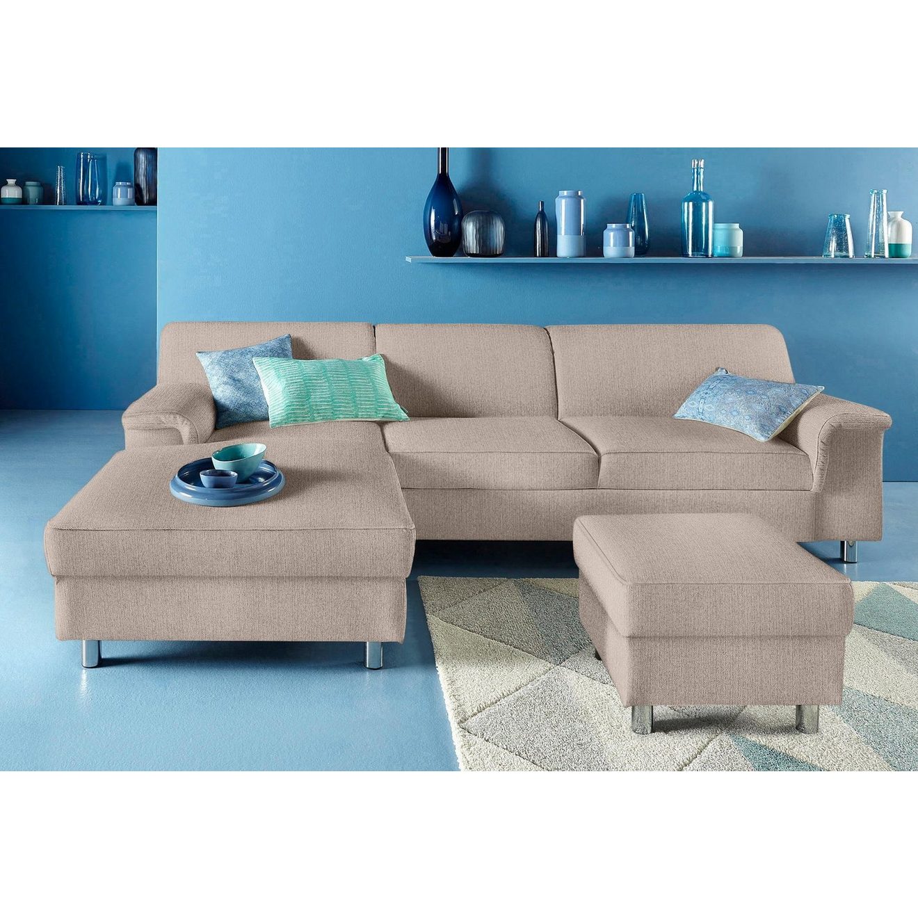 INOSIGN Hoekbank Jamie, modern en elegant, voethoogte 9cm, L-vorm