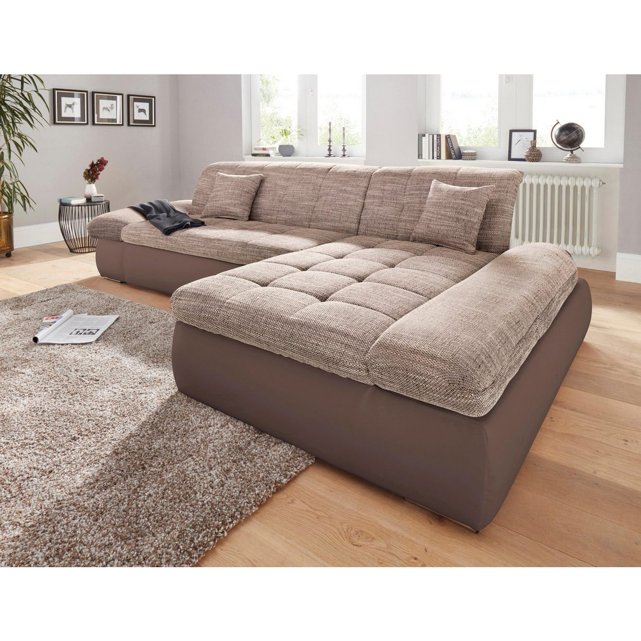 DOMO collection Hoekbank PB Moric optioneel met slaapfunctie en armsteunverstelling U-vorm