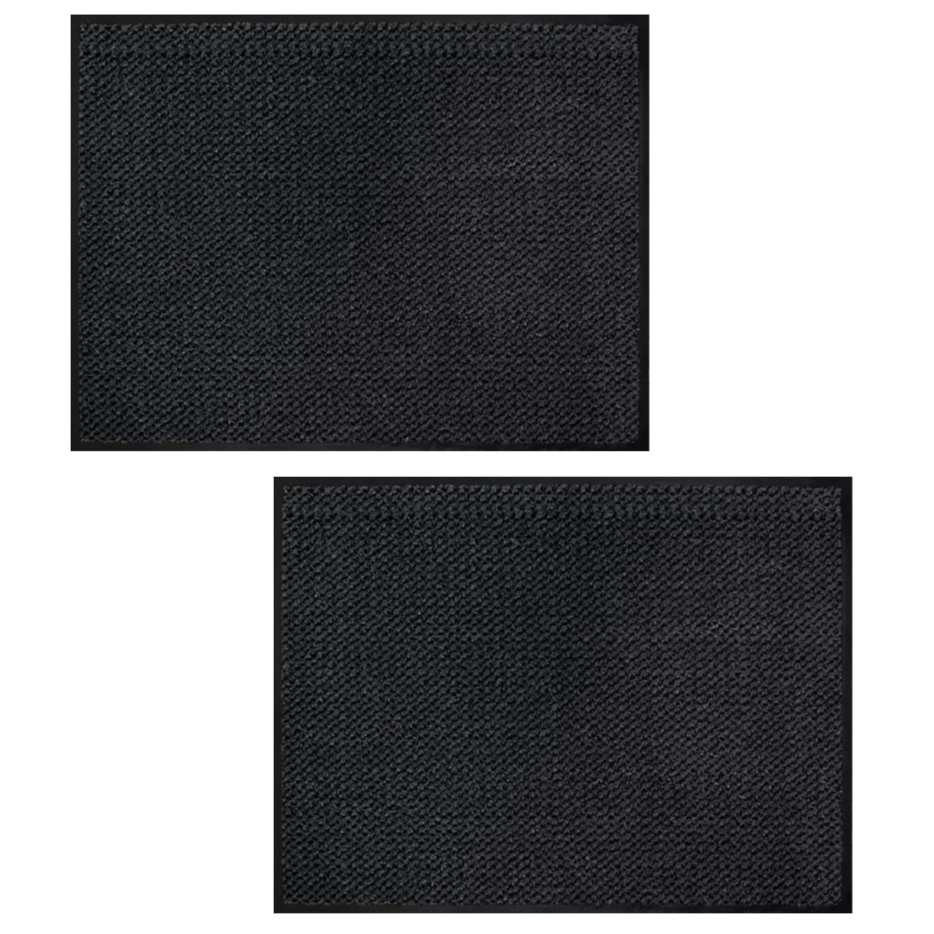 Benson Deurmat - 2x - anti slip - kunststof - antraciet - 80 x 120 cm - voor binnen - schoonloopmat -