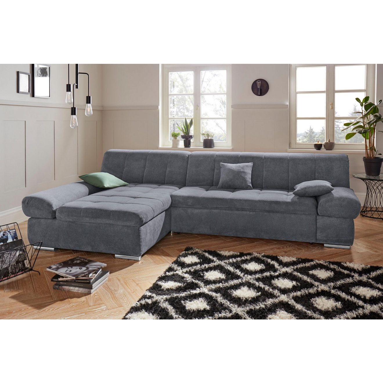 DOMO collection Hoekbank Mona L-vorm optioneel met slaapfunctie