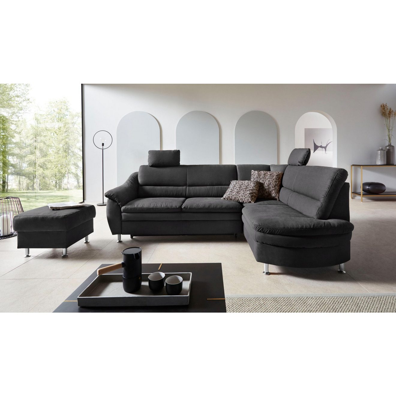 Places of Style Hoekbank Cardoso L-vorm Binnenvering, naar keuze met bed, lade