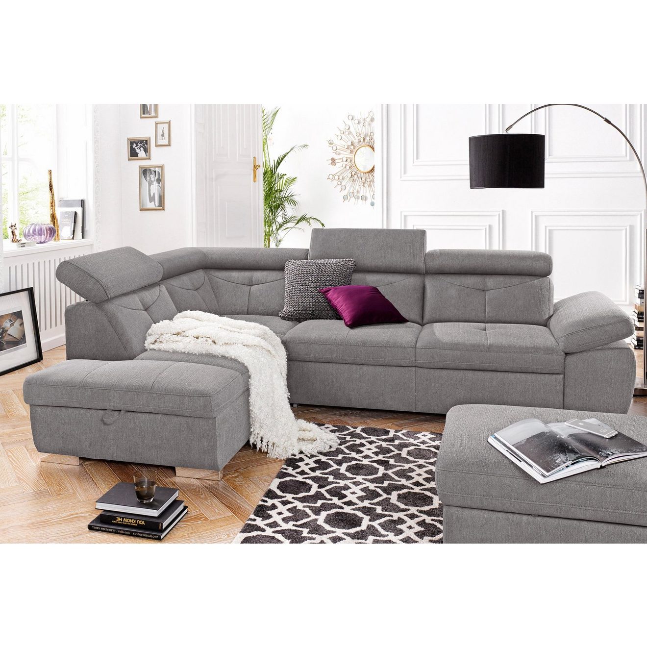 Exxpo - sofa fashion Hoekbank Spring, super comfortabel en comfortabel met arm- en hoofdsteunfunctie