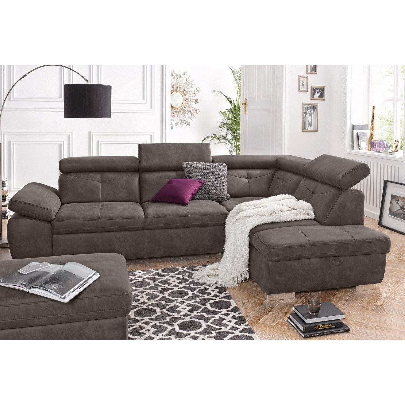 Exxpo - sofa fashion Hoekbank Spring, super comfortabel en comfortabel met arm- en hoofdsteunfunctie