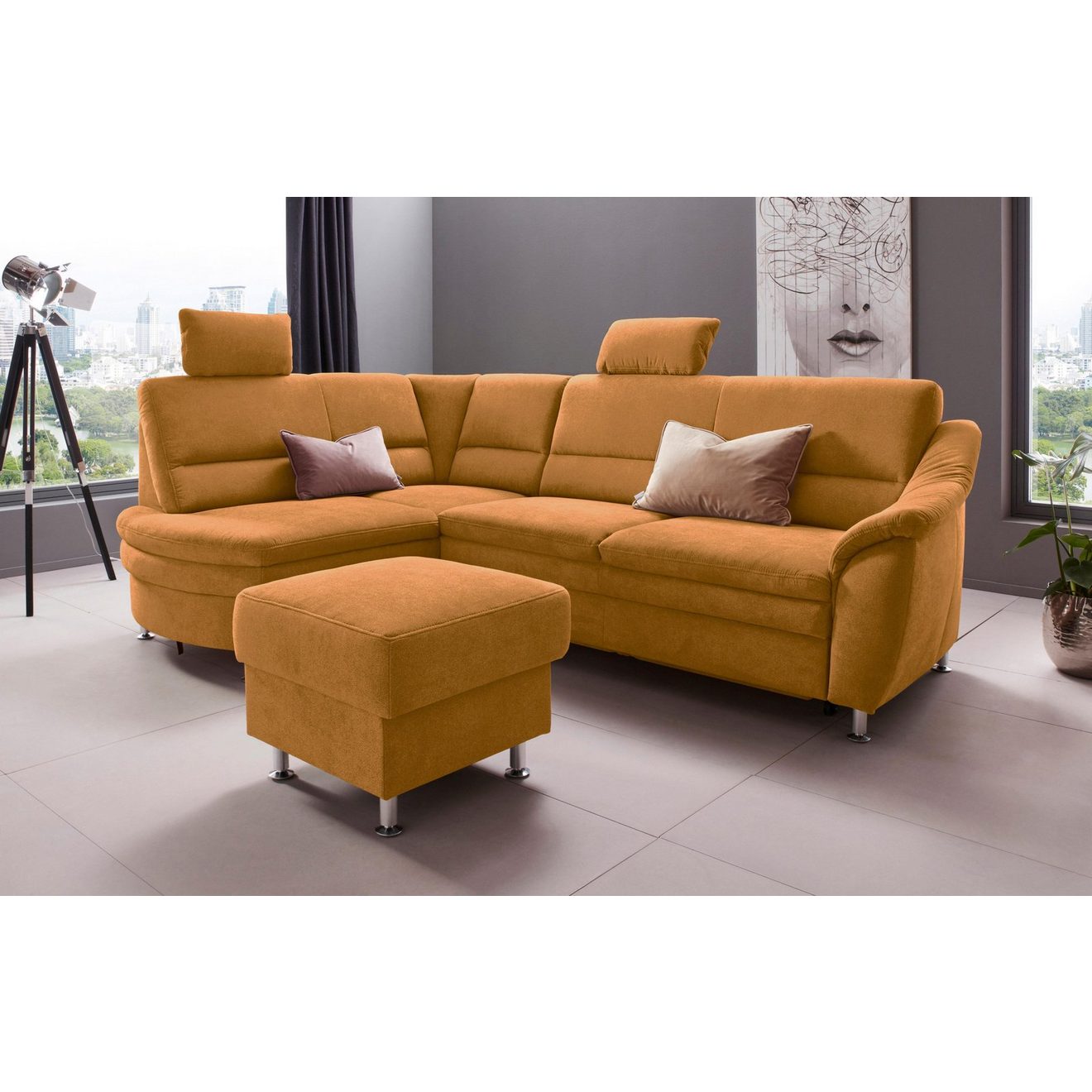 Places of Style Hoekbank Cardoso L-vorm Binnenvering, naar keuze met bed, lade