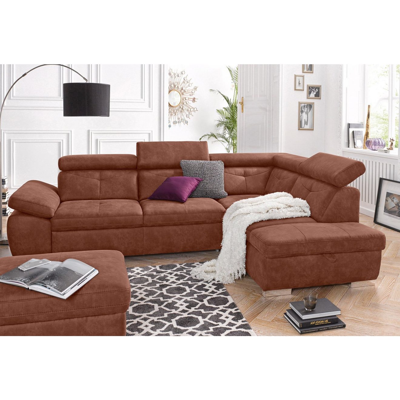 Exxpo - sofa fashion Hoekbank Spring, super comfortabel en comfortabel met arm- en hoofdsteunfunctie